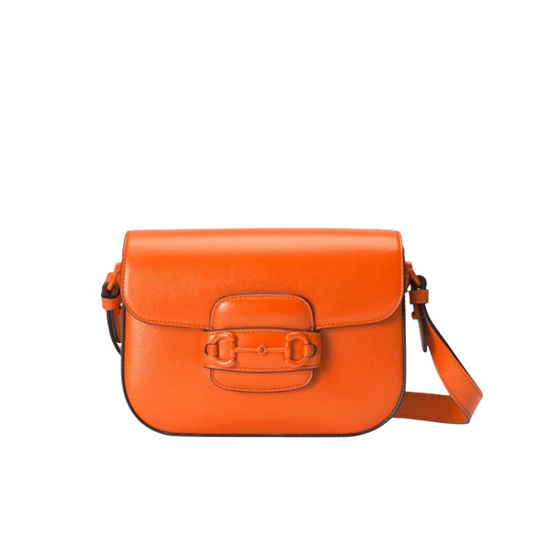 Gucci Horsebit 1955 small shoulder bag Orange leather – GB127