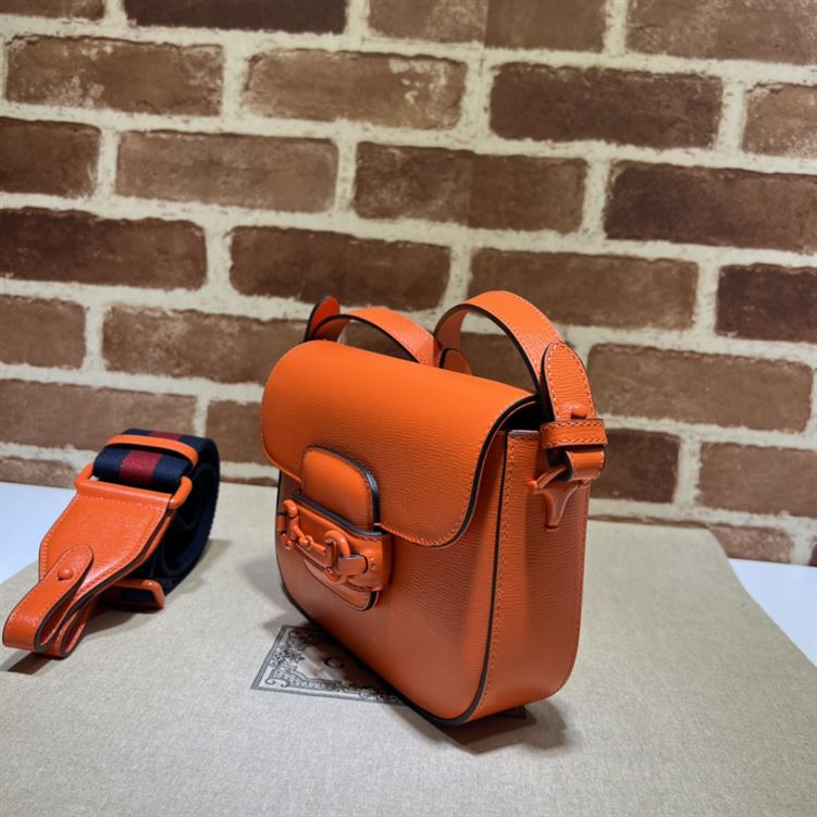 Gucci Horsebit 1955 small shoulder bag Orange leather – GB127
