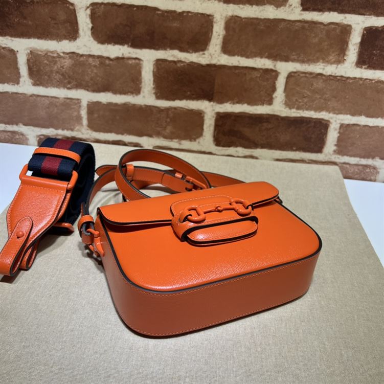 Gucci Horsebit 1955 small shoulder bag Orange leather – GB127