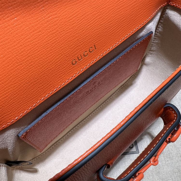 Gucci Horsebit 1955 small shoulder bag Orange leather – GB127
