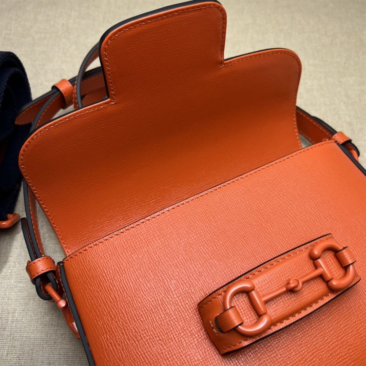 Gucci Horsebit 1955 small shoulder bag Orange leather – GB127