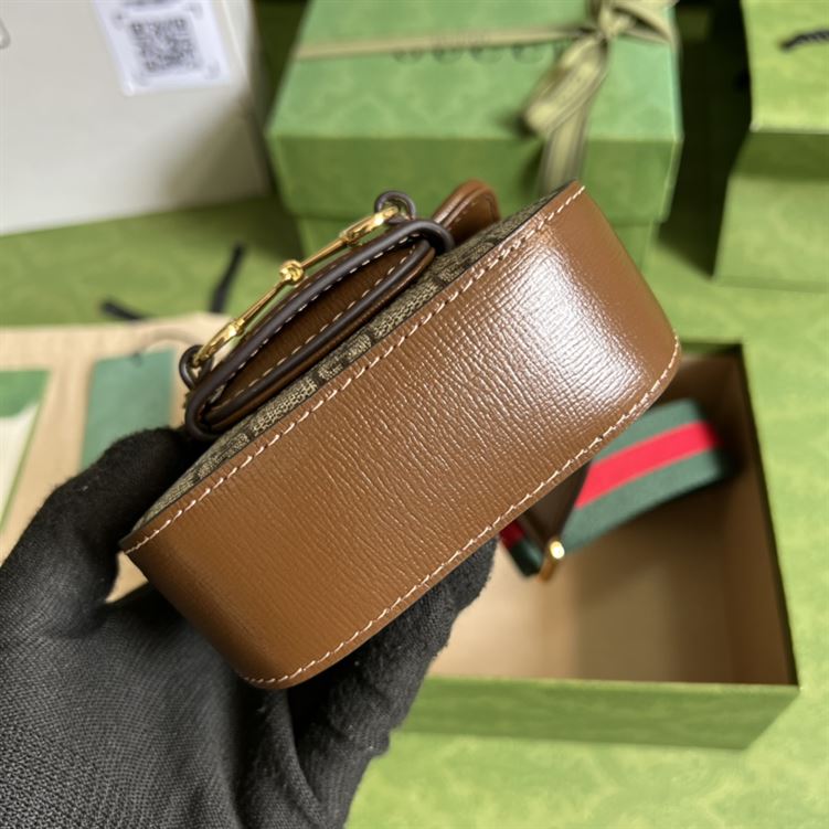Gucci Horsebit 1955 strap wallet Beige and ebony canvas – GB138