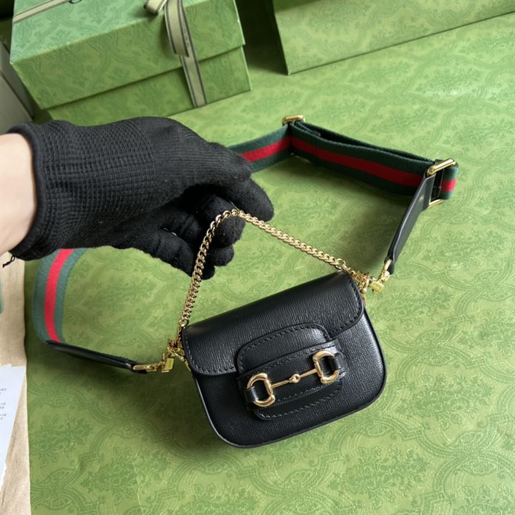 Gucci Horsebit 1955 strap wallet Black leather – GB137