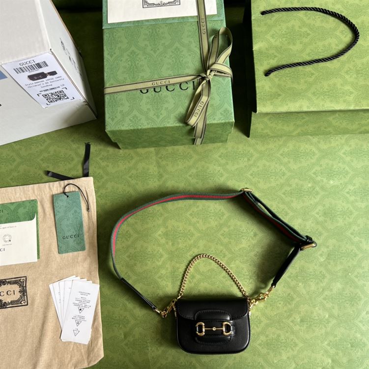 Gucci Horsebit 1955 strap wallet Black leather – GB137