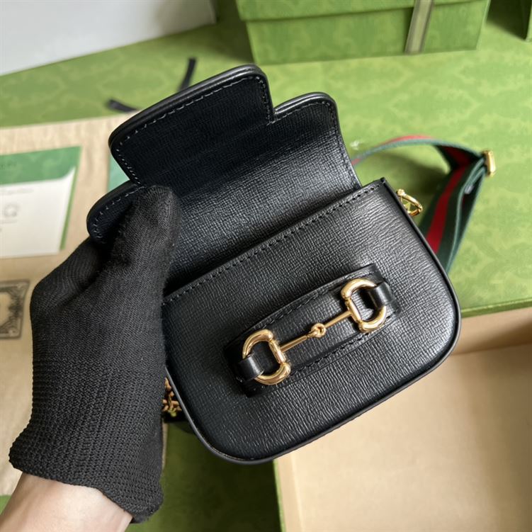 Gucci Horsebit 1955 strap wallet Black leather – GB137