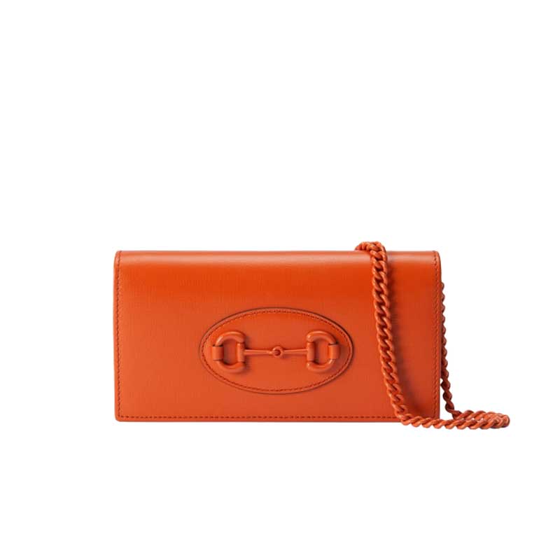 Gucci Horsebit 1955 wallet with chain Orange leather – GB0143