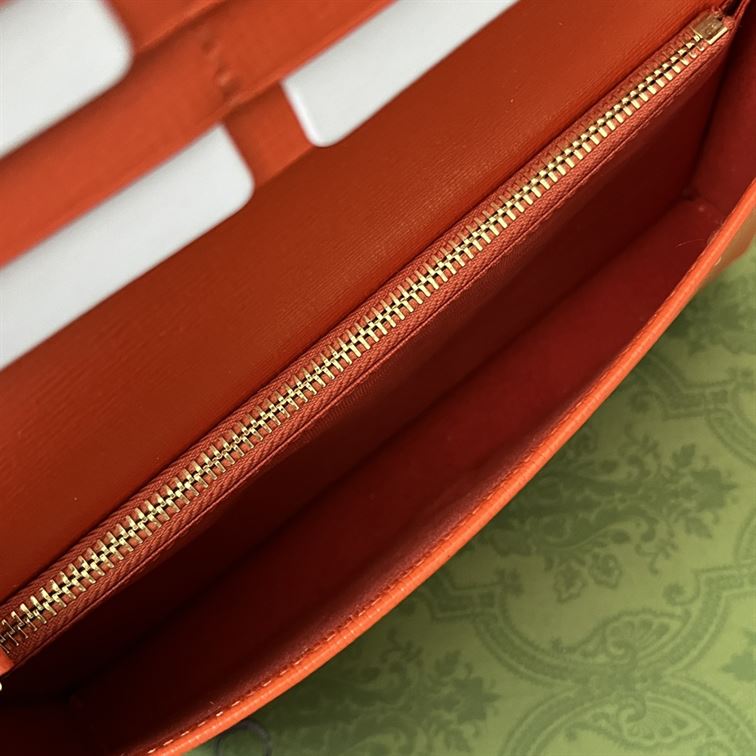 Gucci Horsebit 1955 wallet with chain Orange leather – GB0143