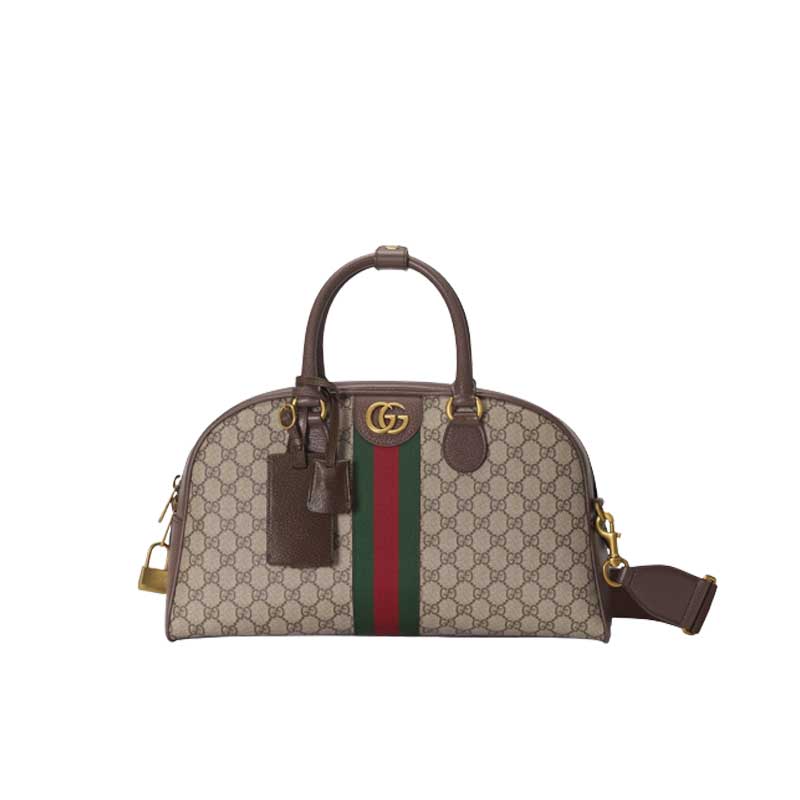 Gucci Savoy medium bowling bag Beige and ebony canvas – GB129