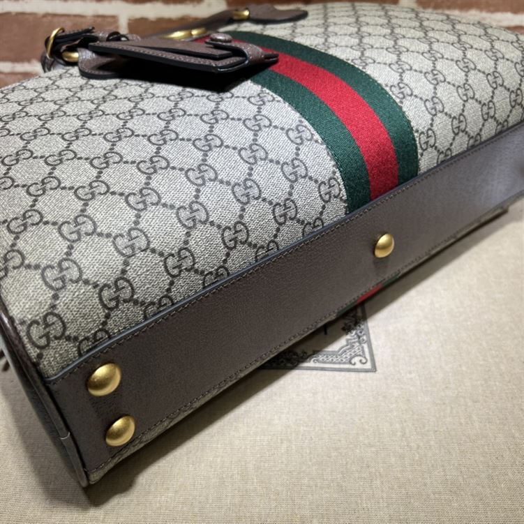 Gucci Savoy medium bowling bag Beige and ebony canvas – GB129