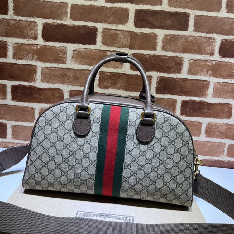 Gucci Savoy medium bowling bag Beige and ebony canvas – GB129