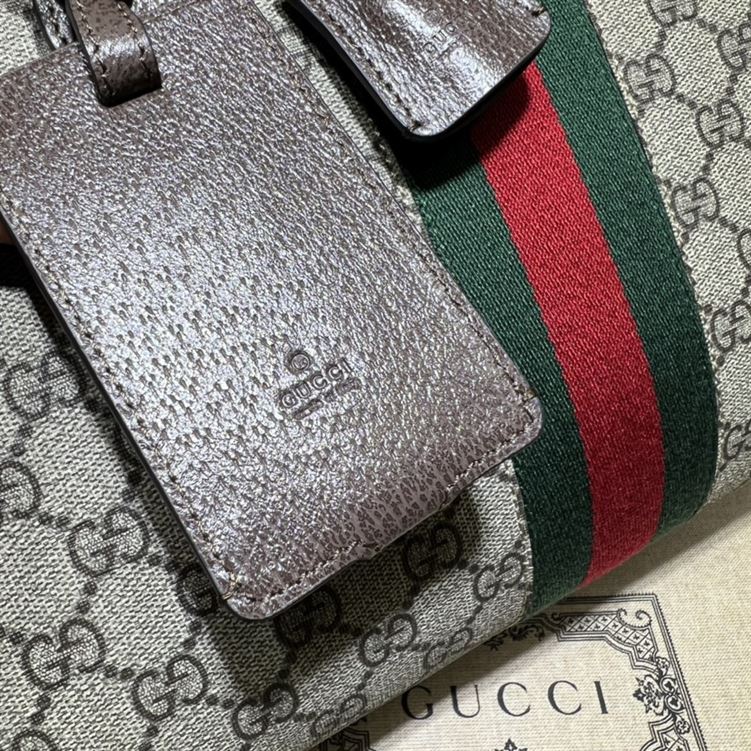 Gucci Savoy medium bowling bag Beige and ebony canvas – GB129