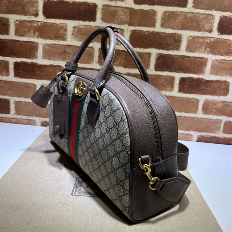 Gucci Savoy medium bowling bag Beige and ebony canvas – GB129
