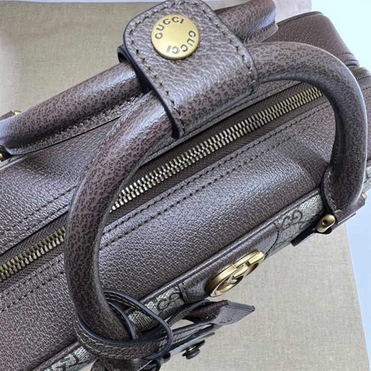 Gucci Savoy medium bowling bag Beige and ebony canvas – GB129