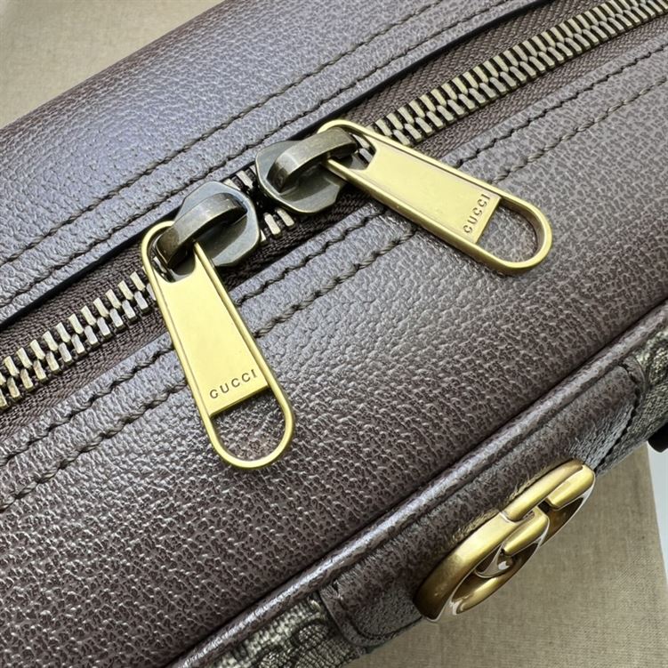 Gucci Savoy medium bowling bag Beige and ebony canvas – GB129
