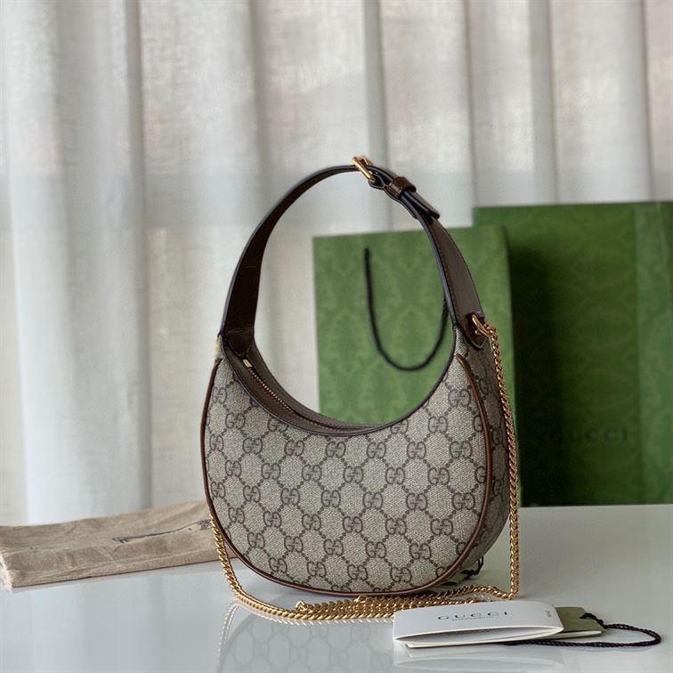 Half-moon-shaped mini bag with Interlocking G Beige and ebony – GB116
