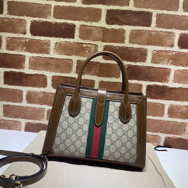 Jackie 1961 medium tote bag with brown leather trim - GB142