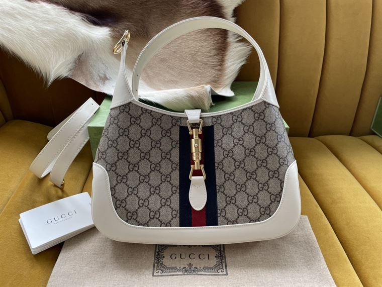 Jackie 1961 small shoulder bag White leather trim – GB118