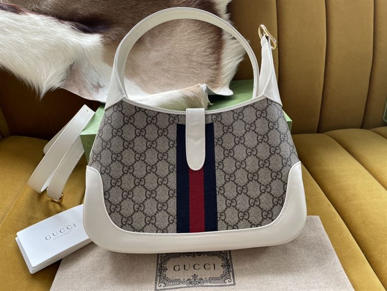 Jackie 1961 small shoulder bag White leather trim – GB118