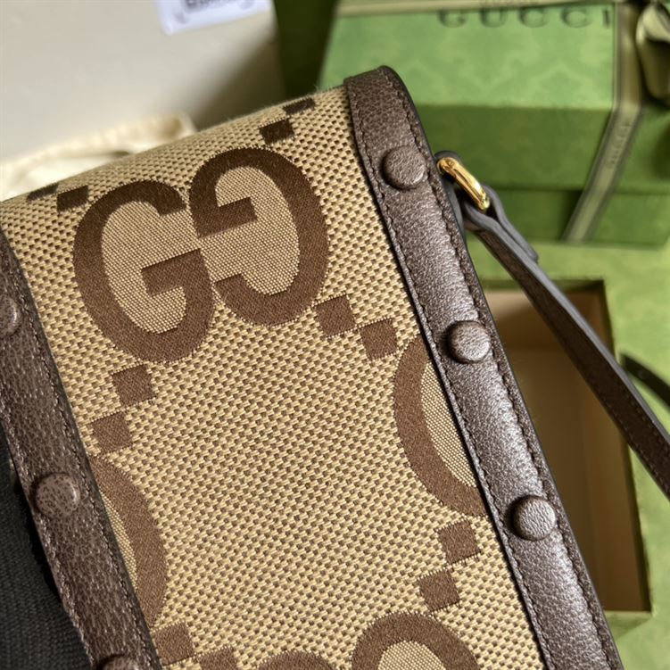 Jumbo GG mini bag Camel and ebony jumbo GG canvas – GB107