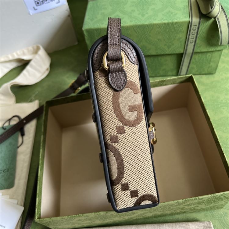 Jumbo GG mini bag Camel and ebony jumbo GG canvas – GB107