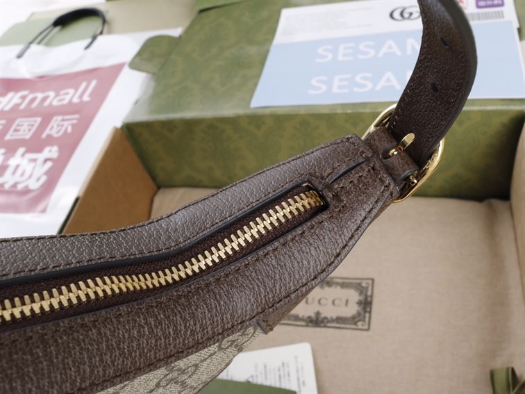 Ophidia GG mini bag with brown leather trim – GB130