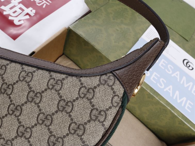 Ophidia GG mini bag with brown leather trim – GB130
