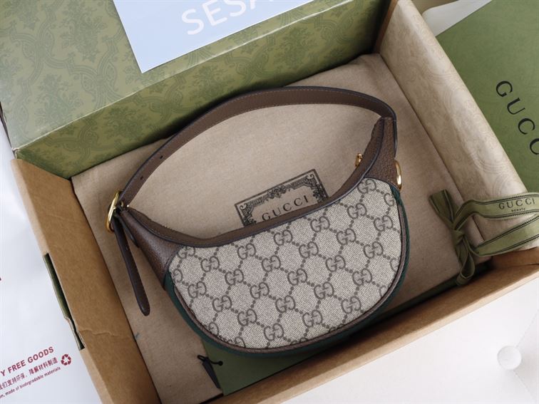 Ophidia GG mini bag with brown leather trim – GB130
