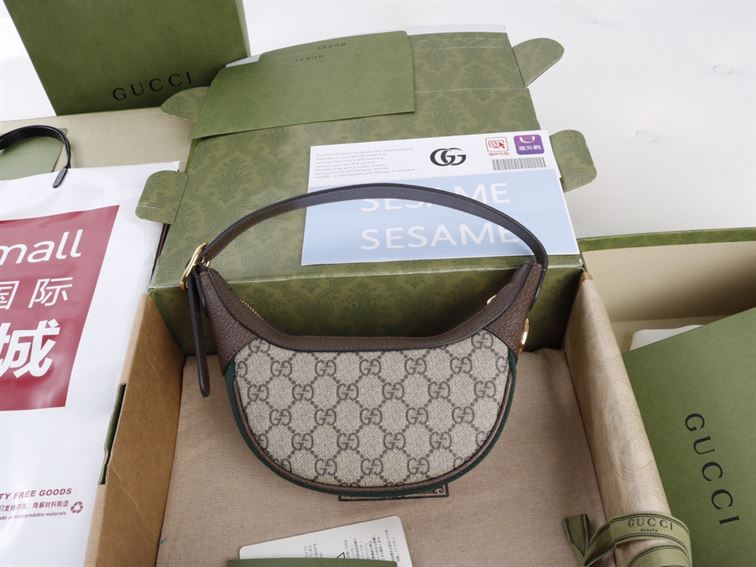 Ophidia GG mini bag with brown leather trim – GB130