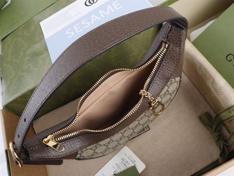 Ophidia GG mini bag with brown leather trim – GB130