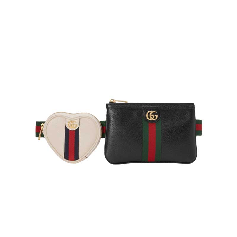 Ophidia heart utility belt black leather red Web – GB133