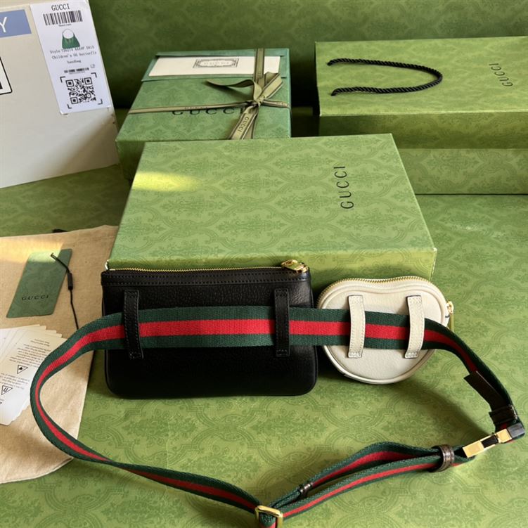 Ophidia heart utility belt black leather red Web – GB133