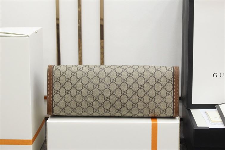 Padlock medium GG shoulder bag Beige/ebony brown leather detail - GB086