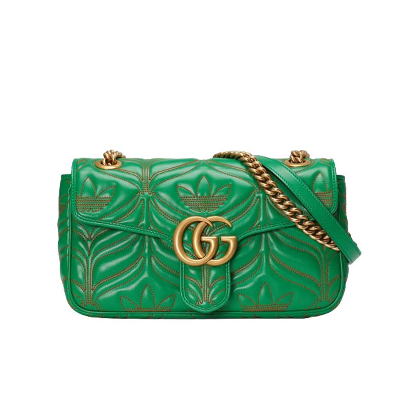 adidas x Gucci GG Marmont small shoulder bag Green and orange leather – GB094