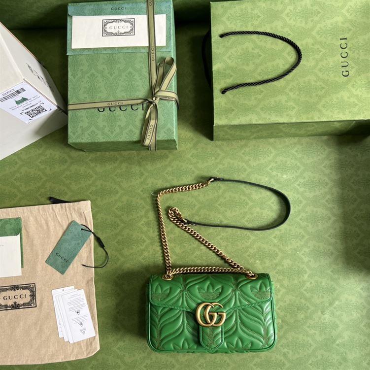 adidas x Gucci GG Marmont small shoulder bag Green and orange leather – GB094