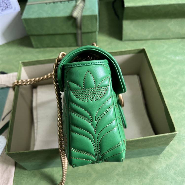 adidas x Gucci GG Marmont small shoulder bag Green and orange leather – GB094