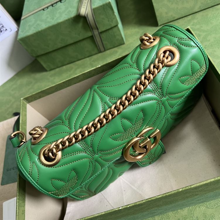 adidas x Gucci GG Marmont small shoulder bag Green and orange leather – GB094