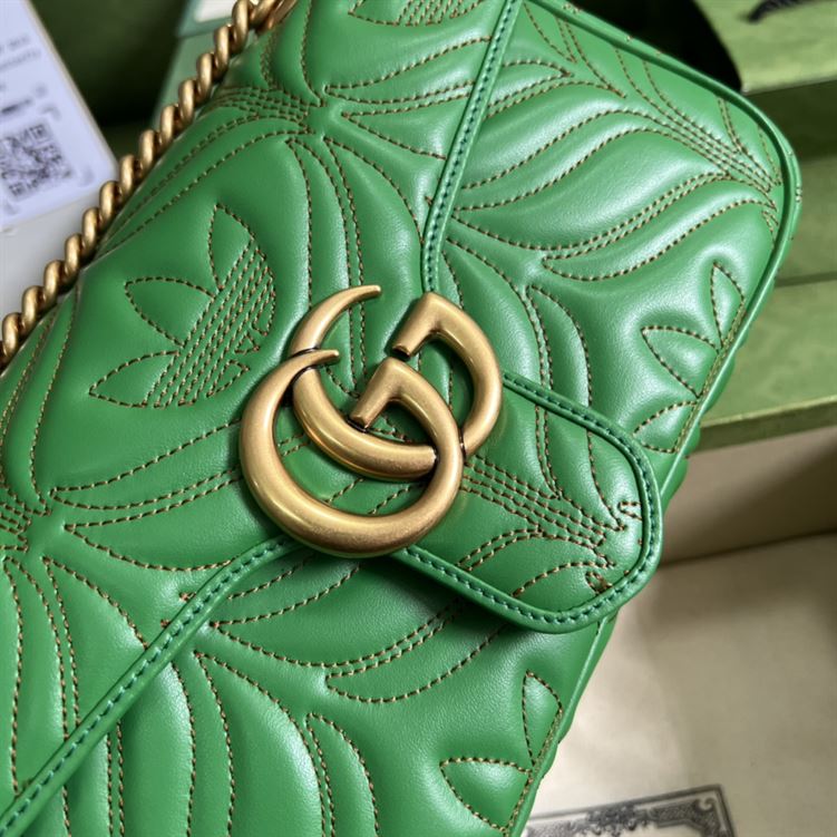 adidas x Gucci GG Marmont small shoulder bag Green and orange leather – GB094