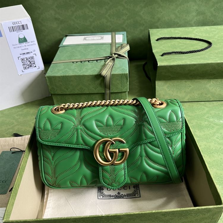 adidas x Gucci GG Marmont small shoulder bag Green and orange leather – GB094