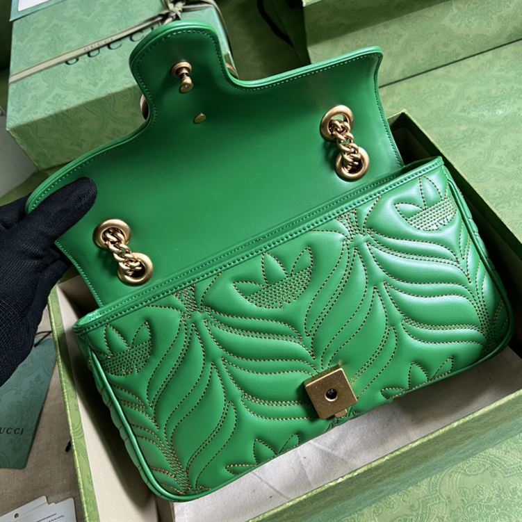 adidas x Gucci GG Marmont small shoulder bag Green and orange leather – GB094