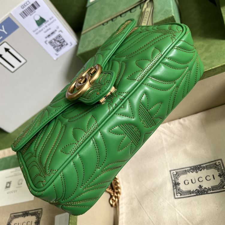 adidas x Gucci GG Marmont small shoulder bag Green and orange leather – GB094