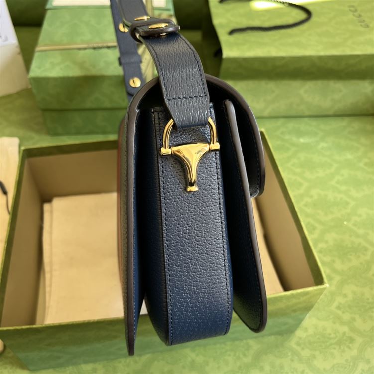 adidas x Gucci Gucci Horsebit 1955 small bag Dark blue and red leather – GB105