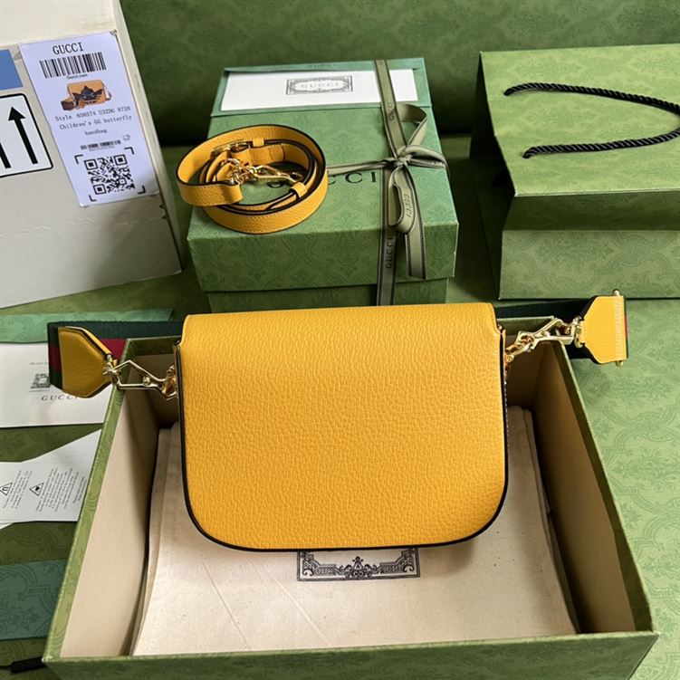adidas x Gucci Horsebit 1955 mini bag Yellow and black leather – GB108