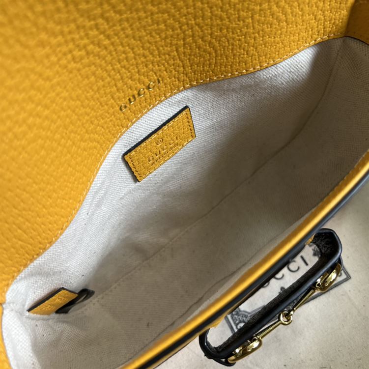 adidas x Gucci Horsebit 1955 mini bag Yellow and black leather – GB108