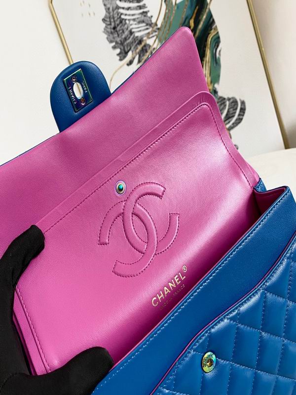 Chanel Classic Medium Blue Lambskin Rainbow Hardware – CB031