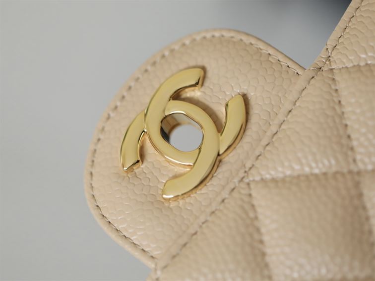 Chanel Classic Medium Caviar Flap Beige Gold Hardware – CB041