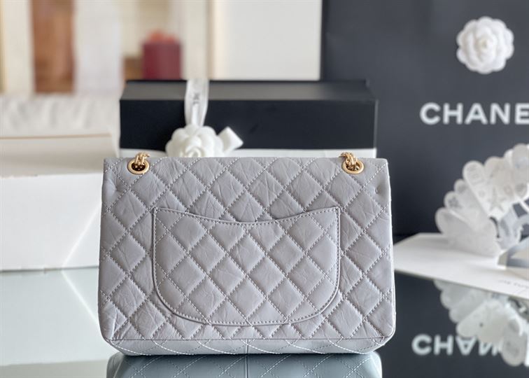 Chanel Grey Quilted Aged Leather Reissue Classic Flap Bag Gold Hardware – CB042