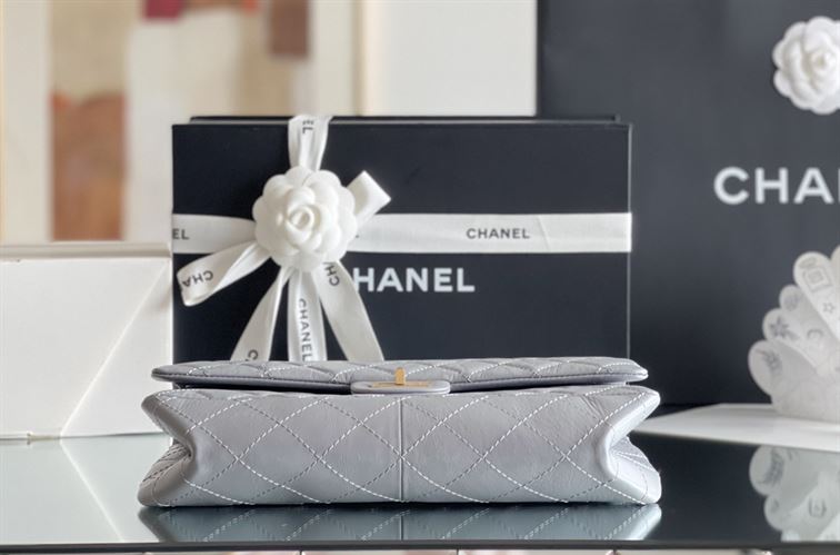 Chanel Grey Quilted Aged Leather Reissue Classic Flap Bag Gold Hardware – CB042