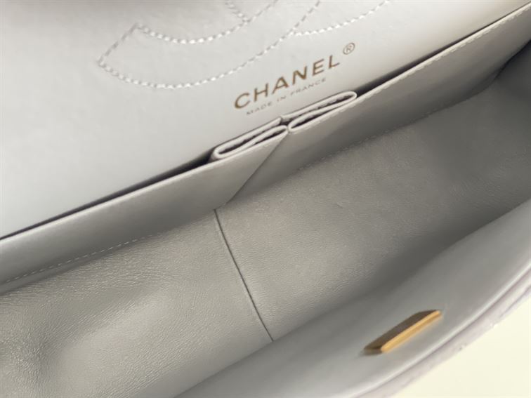 Chanel Grey Quilted Aged Leather Reissue Classic Flap Bag Silver Hardware – CB043