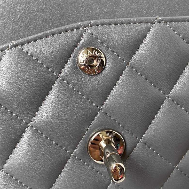 Chanel Lambskin Quilted Small Double Flap Grey – CB029