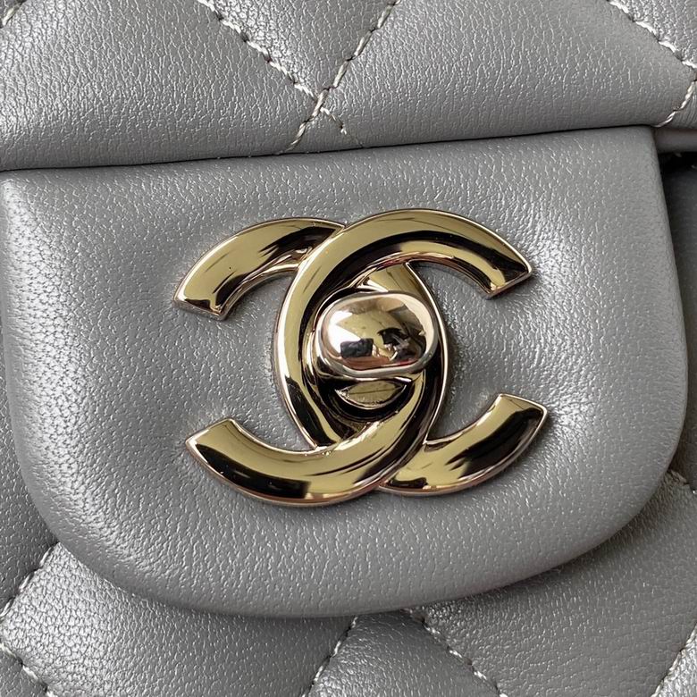 Chanel Lambskin Quilted Small Double Flap Grey – CB029